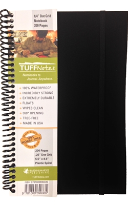 TUFFNotes waterproof spiral notebook - Black Dot Grid